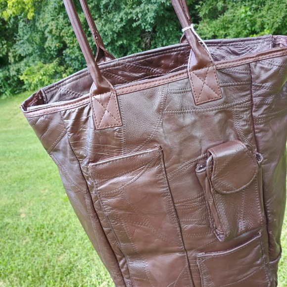 True Vintage Handbags - RARE, Vintage 1990s bag Lambskin patchwork deep tote bag, Fall Fashion Trends